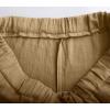 imageCHARTOU Men Casual Drawstring Cotton Linen Pants Beach Yoga Wide Leg Lounge Pants Palazzo Trousers Elastic Waist Loose SlacksKhaki