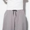 imageCHARTOU Mens Baggy Drawstring Waist Stripes WideLeg Lightweight Harem Beach Capri PantsGrey