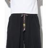 imageCHARTOU Mens Baggy Drawstring Waist WideLeg Loose Fit Lightweight Harem Crop PantsBlack