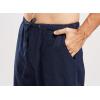 imageCHARTOU Mens Casual Stretched Drawstring MidWaist Loose Fit Lightweight Straight Leg Linen Summer Beach PantNavy