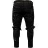 imageCHARTOU Mens Distressed Paint Splatter Zipper Tapered Leg Denim Jeans PantsBlack