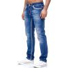 imageCHARTOU Mens Fashion Stretchy Regular Fit Mid Rise Straight Leg Long JeansBlue