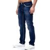 imageCHARTOU Mens Fashion Stretchy Regular Fit Mid Rise Straight Leg Long JeansDark Blue