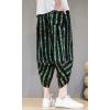 imageCHARTOU Mens Lightweight Drawstring Waist Stripes Loose Harem Capri Beach PantsGreen