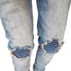 imageCHARTOU Mens Vintage Destroyed Holes Patchwork Ripped Distressed Skinny Tapered Leg JeansBlue a