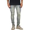 imageCHARTOU Mens Wash Distressed Stretchy Skinny Tapered Leg Long Cargo Denim Jeans PantsBlue