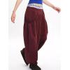 imageCHARTOU Womens Corduroy Baggy High Rise Y2k Pants Barrel Cargo Wide Leg Boyfriend Sweatpants Horseshoe PantsWine