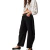 imageCHARTOU Womens Wide Leg Cropped Baggy Y2k Mid Rise Jeans  Boyfriend Harem Denim PantsBlack