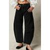 imageCHARTOU Womens Wide Leg Cropped Baggy Y2k Mid Rise Jeans  Boyfriend Harem Denim PantsBlack