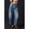 imageCHARTOU Womens Wide Leg Cropped Baggy Y2k Mid Rise Jeans  Boyfriend Harem Denim PantsBlue