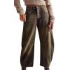 imageCHARTOU Womens Wide Leg Cropped Baggy Y2k Mid Rise Jeans  Boyfriend Harem Denim PantsCaramel