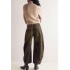 imageCHARTOU Womens Wide Leg Cropped Baggy Y2k Mid Rise Jeans  Boyfriend Harem Denim PantsCaramel