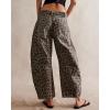 imageCHARTOU Womens Wide Leg Cropped Baggy Y2k Mid Rise Jeans  Boyfriend Harem Denim PantsClassic Leopard