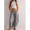 imageCHARTOU Womens Wide Leg Cropped Baggy Y2k Mid Rise Jeans  Boyfriend Harem Denim PantsGrey