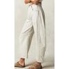 imageCHARTOU Womens Wide Leg Cropped Baggy Y2k Mid Rise Jeans  Boyfriend Harem Denim PantsIvory