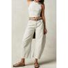 imageCHARTOU Womens Wide Leg Cropped Baggy Y2k Mid Rise Jeans  Boyfriend Harem Denim PantsIvory