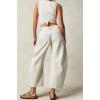 imageCHARTOU Womens Wide Leg Cropped Baggy Y2k Mid Rise Jeans  Boyfriend Harem Denim PantsIvory