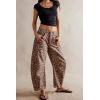 imageCHARTOU Womens Wide Leg Cropped Baggy Y2k Mid Rise Jeans  Boyfriend Harem Denim PantsKhaki Leopard