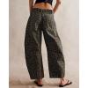 imageCHARTOU Womens Wide Leg Cropped Baggy Y2k Mid Rise Jeans  Boyfriend Harem Denim PantsLeopard