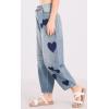 imageCHARTOU Y2k Barrel Jeans Women Wide Leg Baggy Distressed Printed Boyfriend Horseshoe Denim PantsBlue