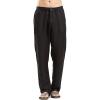 imageCHARTOU Mans Summer Casual Stretched Waist Loose Fit Linen Beach PantsBlack