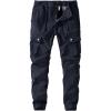 imageCHARTOU Men Stretch Waist Cargo Pants Work Pants Lightweight Outdoor Tactical Jogger Pants PocketDark Blue