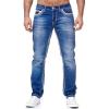 imageCHARTOU Mens Fashion Stretchy Regular Fit Mid Rise Straight Leg Long JeansBlue