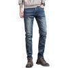 imageCHARTOU Mens Regular Fit Fleece Lined Tapered Leg Distressed Denim Jeans PantsLight Blue