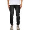 imageCHARTOU Mens Wash Distressed Stretchy Skinny Tapered Leg Long Cargo Denim Jeans PantsBlack