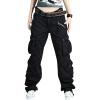 imageCHARTOU Womens Casual Work Cargo Pants with Multi Pockets Hiking Tactical Military Long TrousersBlack
