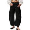 imageCHARTOU Womens Wide Leg Cropped Baggy Y2k Mid Rise Jeans  Boyfriend Harem Denim PantsBlack