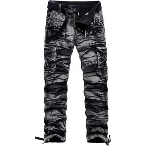 imageCHARTOU Mens Military Tactical RipStop Camo Cargo Pants TrouserBlack Camouflage