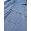imageCHARTOU Women 34 Sleeve Ruffle Denim Dress Summer Collared V Neck Loose Shirt Jean Dress with PocketsLight Blue