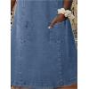 imageCHARTOU Women Denim Dress Short Sleeve Mini Jean Dress Jumper Babydoll Summer Shift DressBlue