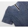 imageCHARTOU Women Denim Dress Short Sleeve Mini Jean Dress Jumper Babydoll Summer Shift DressLight Blue