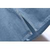 imageCHARTOU Womens Summer Casual Elastic Waist Pockets Work Midi Denim A Line SkirtLight Blue