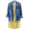imageCHARTOU Womens Casual Distressed Long Sleeve Button Down Shirt Ripped Denim Jacket Jean CoatBlue