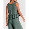 imageCHARTOU Summer Two Piece Outfits for Women Sleeveless Tank Crop Top Cami Shirt Beach Pants Matching SetsGreyish Blue
