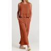 imageCHARTOU Summer Two Piece Outfits for Women Sleeveless Tank Crop Top Cami Shirt Beach Pants Matching SetsOrange Red