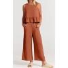 imageCHARTOU Summer Two Piece Outfits for Women Sleeveless Tank Crop Top Cami Shirt Beach Pants Matching SetsOrange Red