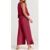 imageCHARTOU Summer Two Piece Outfits for Women Sleeveless Tank Crop Top Cami Shirt Beach Pants Matching SetsRed