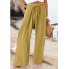 imageCHARTOU Women Elastic Waist Pants Wide Leg Sweatpants Beach Palazzo Pants Loose Lightweight Summer Pants DrawstringYellow