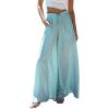 imageCHARTOU Womens Summer Drawstring High Waist Floral Print Flowy Palazzo Beach PantsGreen