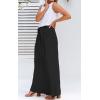 imageCHARTOU Summer Casual Wide Leg Linen Pants for Women Palazzo Pants Flowy Beach Pants Boho Tie Knot SweatpantsBlack
