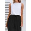 imageCHARTOU Summer Casual Wide Leg Linen Pants for Women Palazzo Pants Flowy Beach Pants Boho Tie Knot SweatpantsBlack
