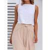 imageCHARTOU Summer Casual Wide Leg Linen Pants for Women Palazzo Pants Flowy Beach Pants Boho Tie Knot SweatpantsKhaki