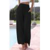 imageCHARTOU Summer Palazzo Pants for Women Wide Leg Linen Pants Casual Beach Cover Up Pants Drawstring Lounge PantsBlack