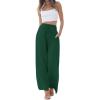 imageCHARTOU Summer Palazzo Pants for Women Wide Leg Linen Pants Casual Beach Cover Up Pants Drawstring Lounge PantsGreen