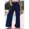 imageCHARTOU Summer Palazzo Pants for Women Wide Leg Linen Pants Casual Beach Cover Up Pants Drawstring Lounge PantsNavy