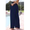 imageCHARTOU Summer Palazzo Pants for Women Wide Leg Linen Pants Casual Beach Cover Up Pants Drawstring Lounge PantsNavy